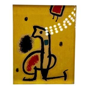 Joan Miro Signed Sans Titre Lucite Art Brooch Pin Artwork Costume Jewelry